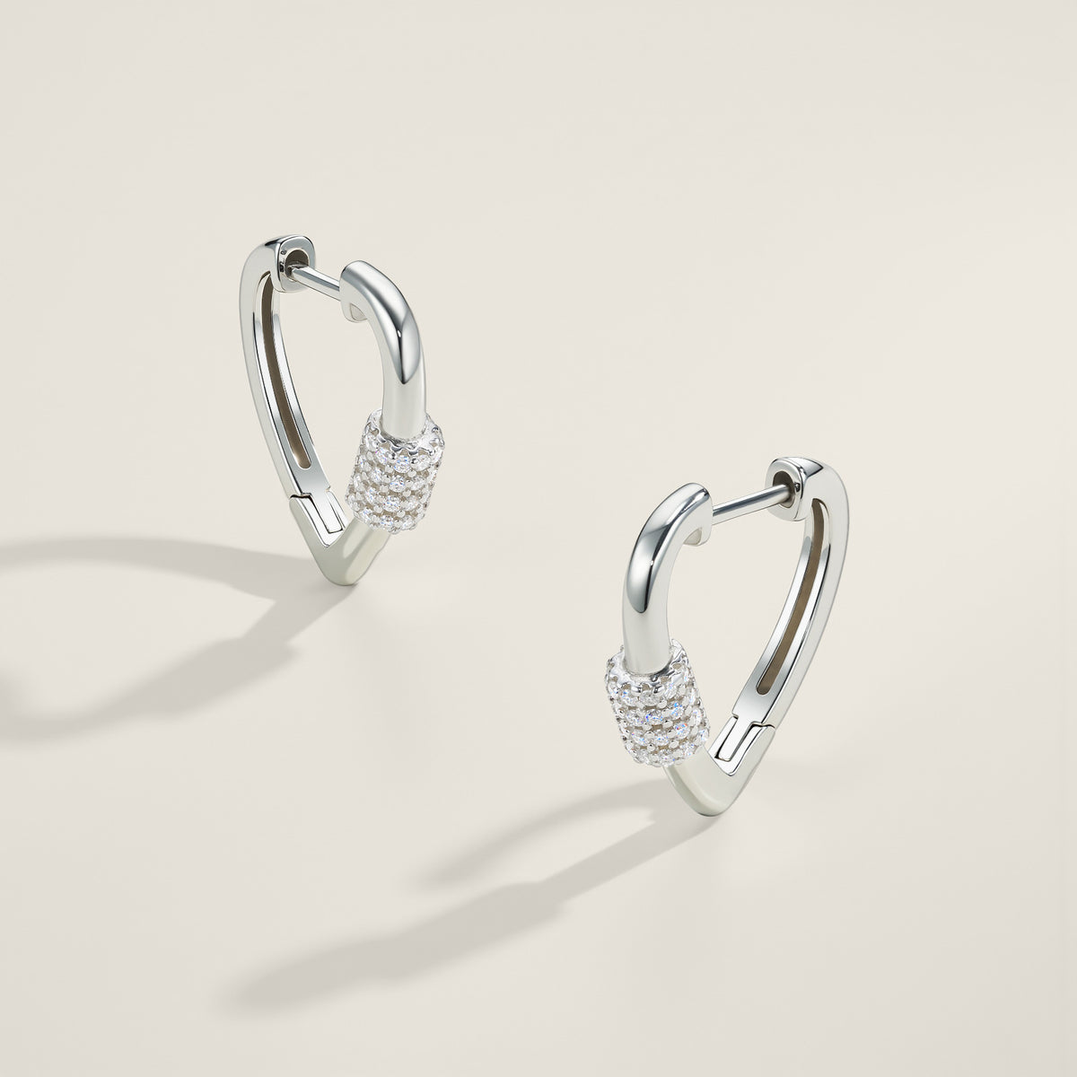 S925 Silver Triangle Moissanite Hoop Earrings