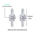 S925 Sterling Silver Round Moissanite Hoop Earrings