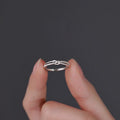 925 sterling silver open-end ring - silvery