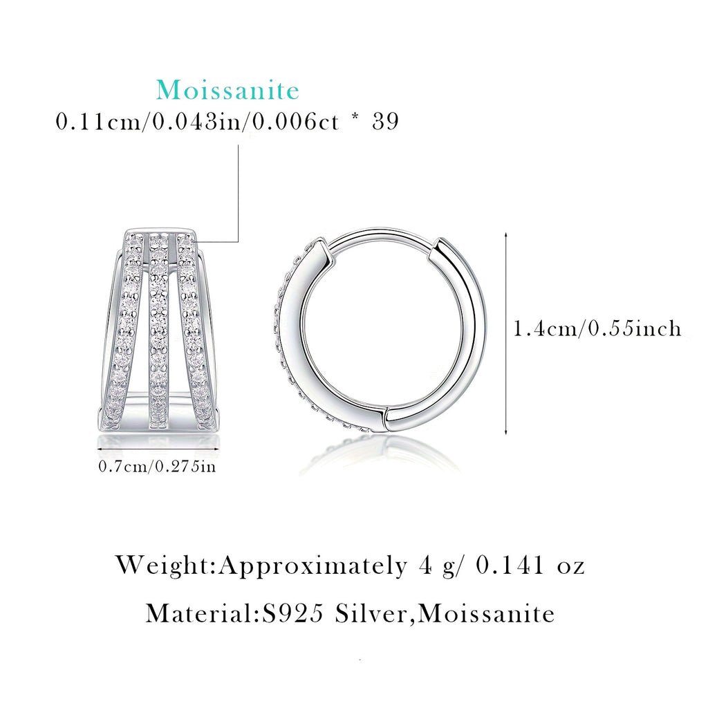 S925 Silver Long Moissanite Earrings