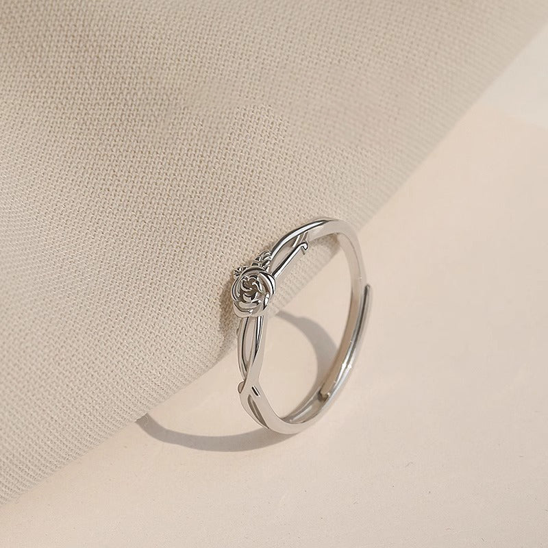 S925 sterling silver rose ring