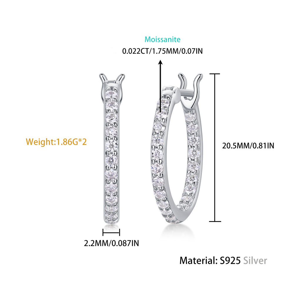 S925 Silver Shimmering Moissanite Earrings