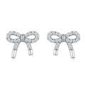 S925 Silver Bow Moissanite Stud Earrings