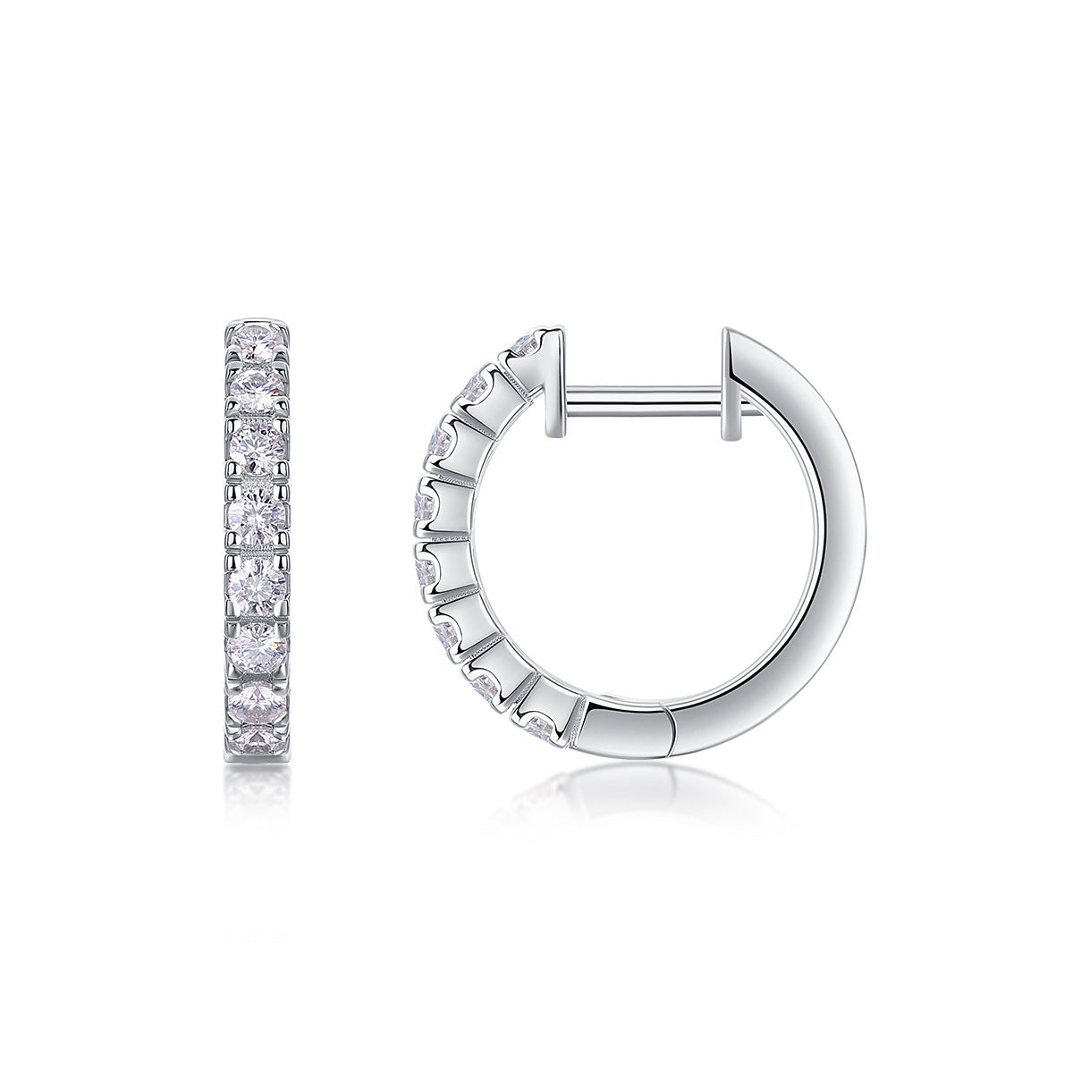 S925 Silver Earrings with Elaborate Moissanite Inlay 
