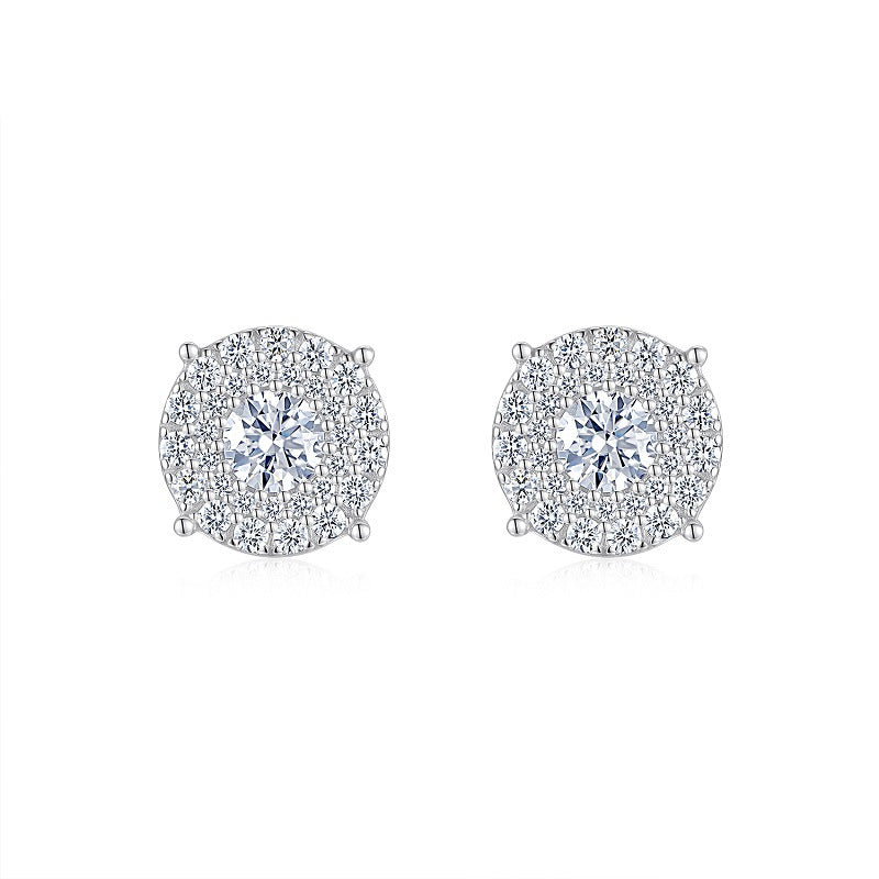 S925 Silver Six-Prong Moissanite Stud Earrings