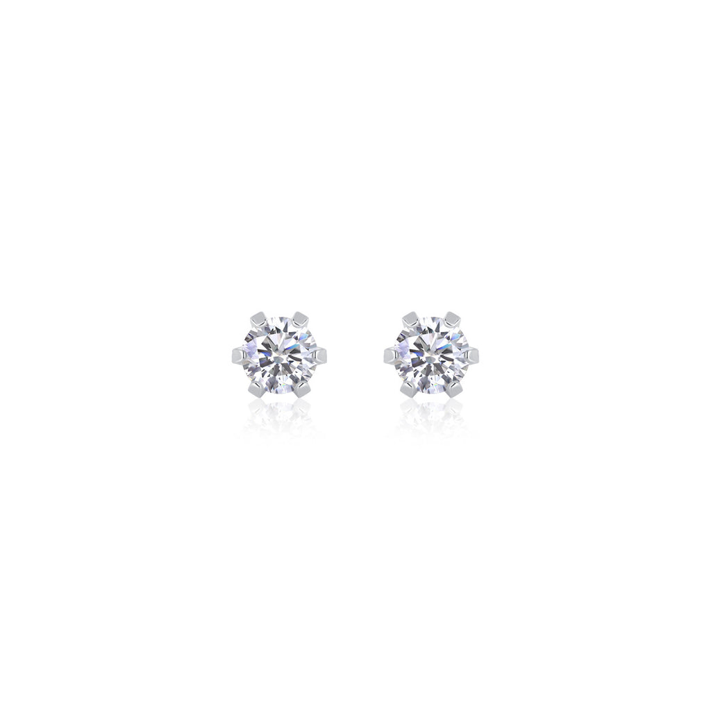 S925 Sterling Silver Round Moissanite Earrings for Sensitive Ears