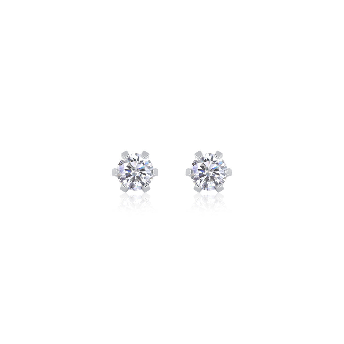 S925 Sterling Silver Round Moissanite Earrings for Sensitive Ears