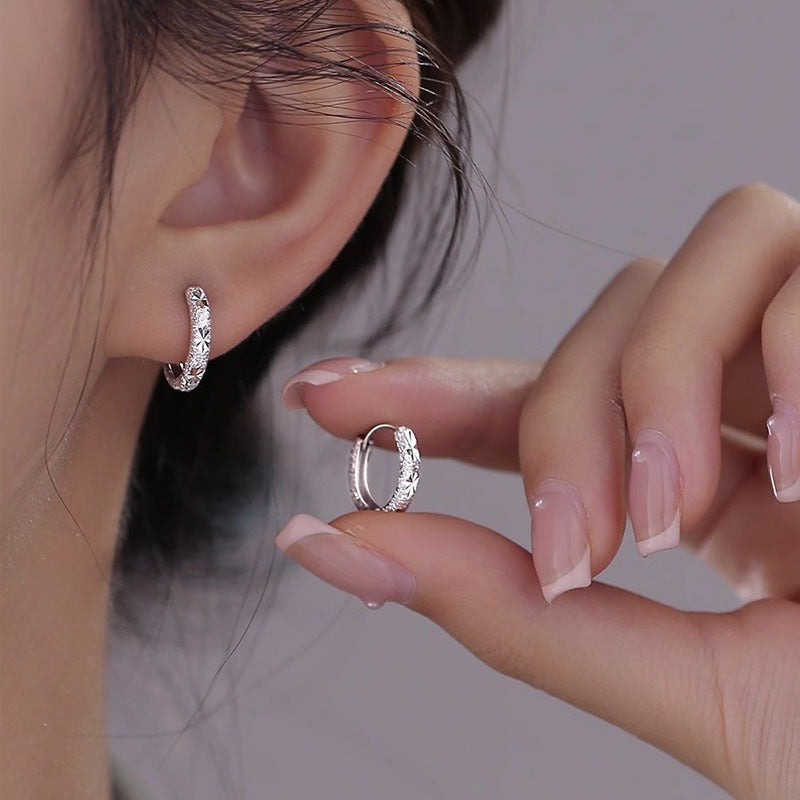 925 sterling silver ear buckle - silvery