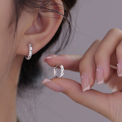 925 sterling silver ear buckle - silvery