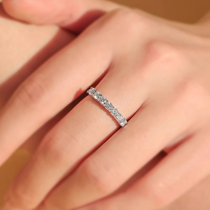 925 Sterling Silver Moissanite Pile Diamond Ring