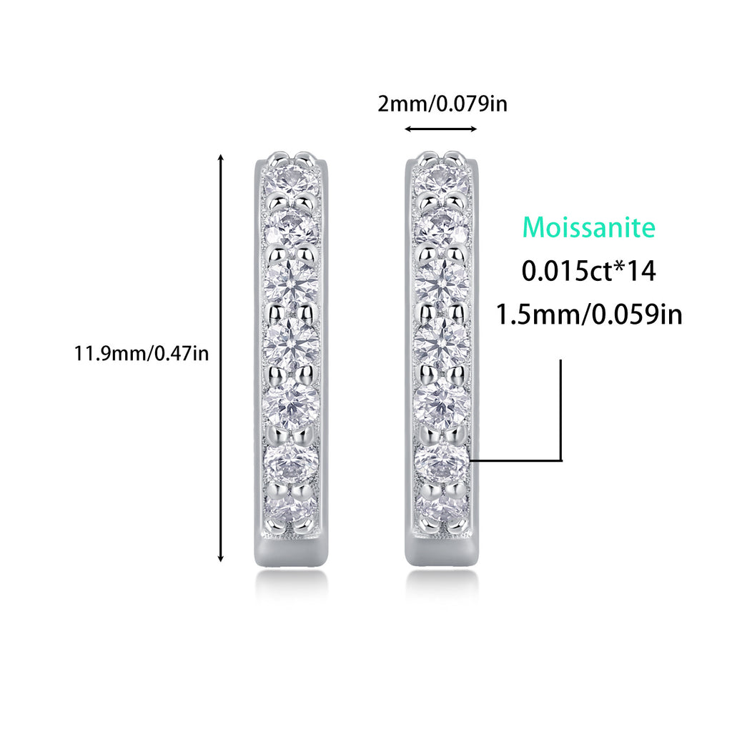 S925 Sterling Silver Sweet & Chic Moissanite Hoop Earrings
