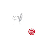 S925 Sterling Silver Square Star & Moon Moissanite Stud Earrings