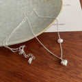S925 Pure Silver Love Pendant Necklace - Silvery