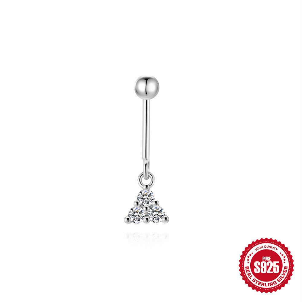 S925 Sterling Silver Bow Moissanite Flat-Back Threaded Cartilage Stud