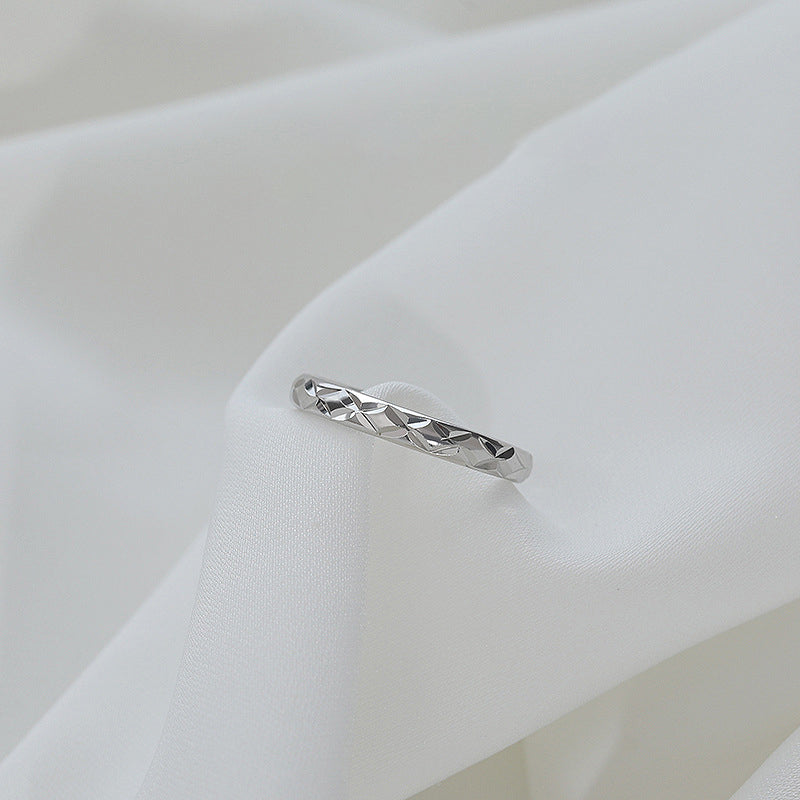 925 sterling silver open-end ring - silvery