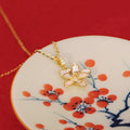 925 sterling silver lotus pendant necklace - golden