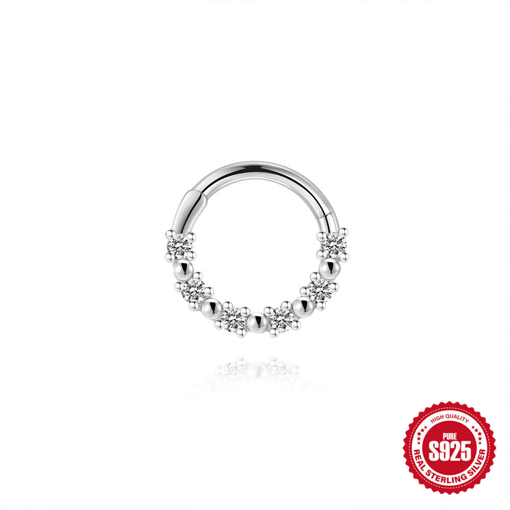 S925 Sterling Silver Micro-Pave Moissanite Non-Pierced Ear Cuff(Single unit)