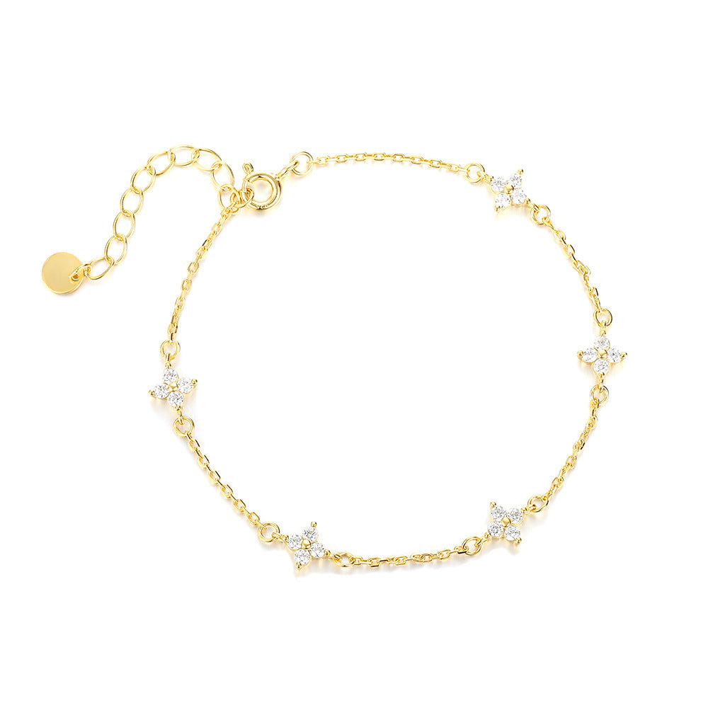 S925 Sterling Silver Micro-Pave Zircon Bracelet