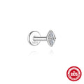 S925 Sterling Silver Moissanite Flat-Back Threaded Piercing Earring