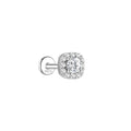 Authentic 925 Sterling Silver Geometric Earrings with D-Color Moissanite