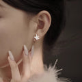 S925 sterling silver iris earrings - silvery