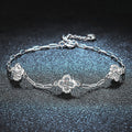 S925 Sterling Silver Moissanite Four-Leaf Clover Bracelet