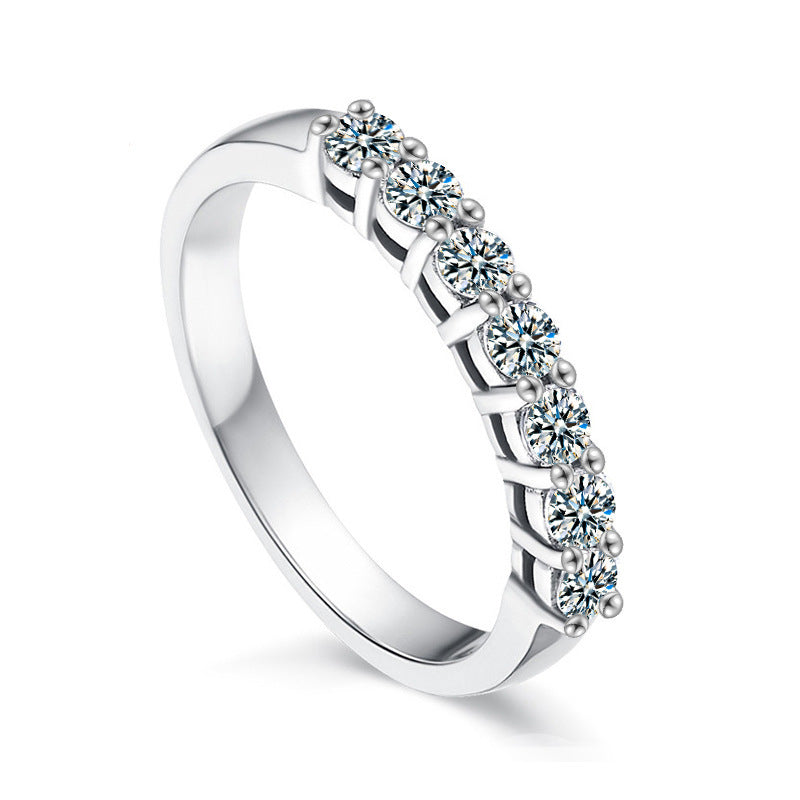 925 Sterling Silver Moissanite Pile Diamond Ring