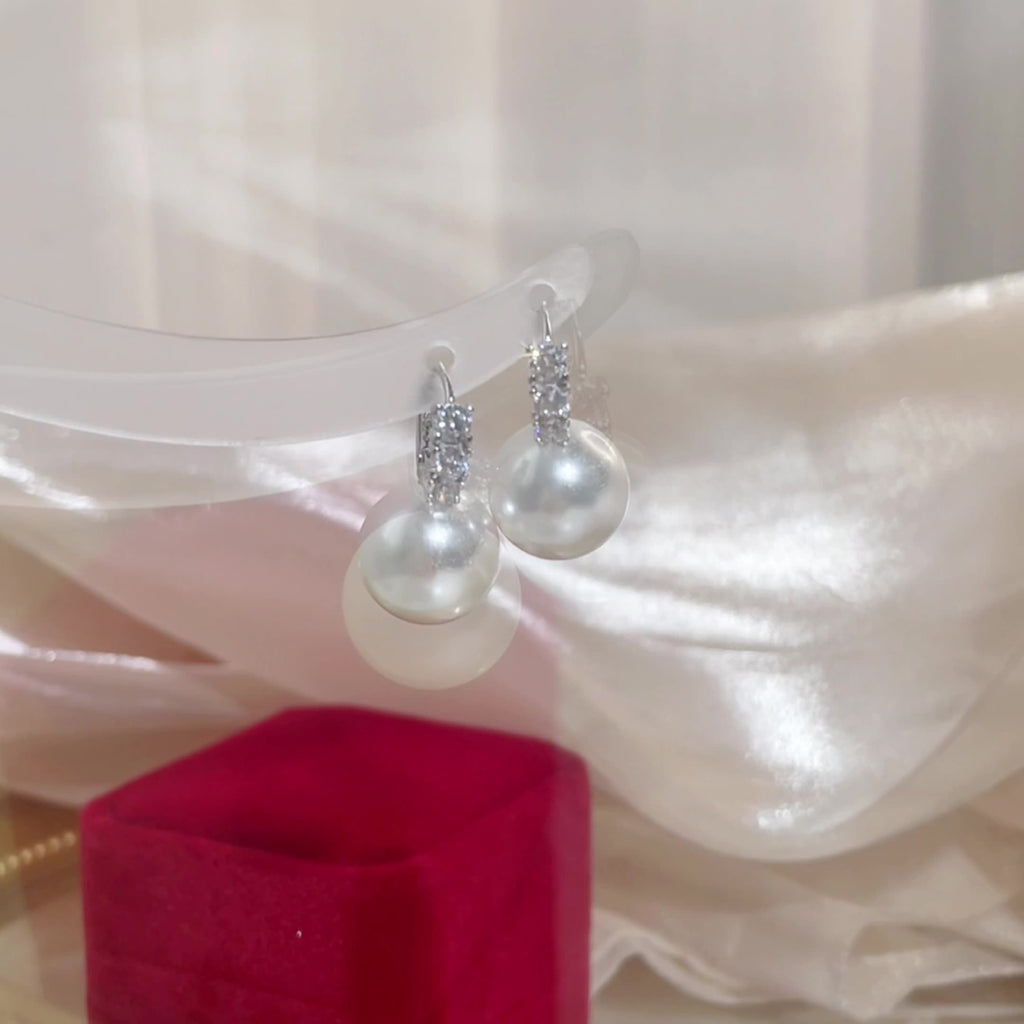 925 sterling silver pearl earrings