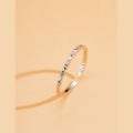 925 sterling silver inlaid sparkling zirconium open ring