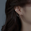 925 sterling silver ear line - silvery