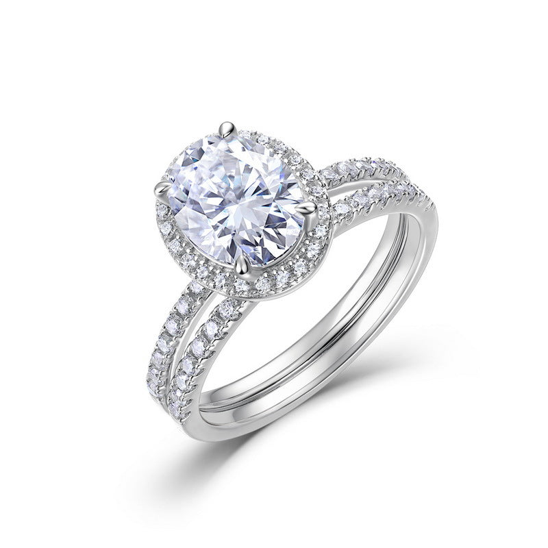 S925 Silver D-Color Brilliant Moissanite Ring