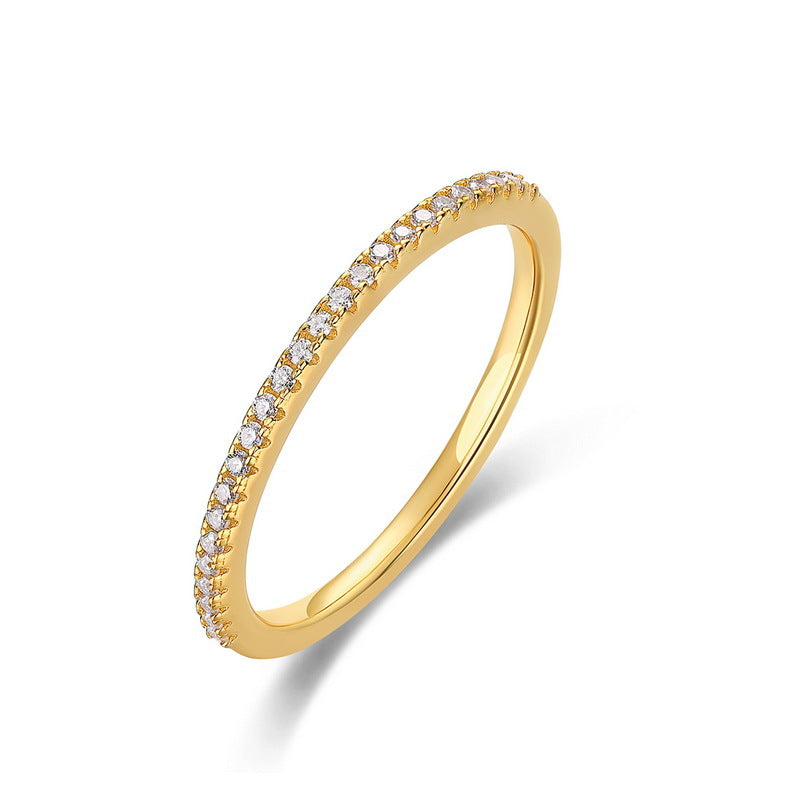 S925 Silver Micro-Pave Moissanite Ring