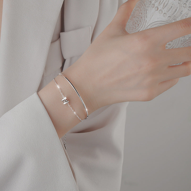 S925 sterling silver double-layer design bracelet