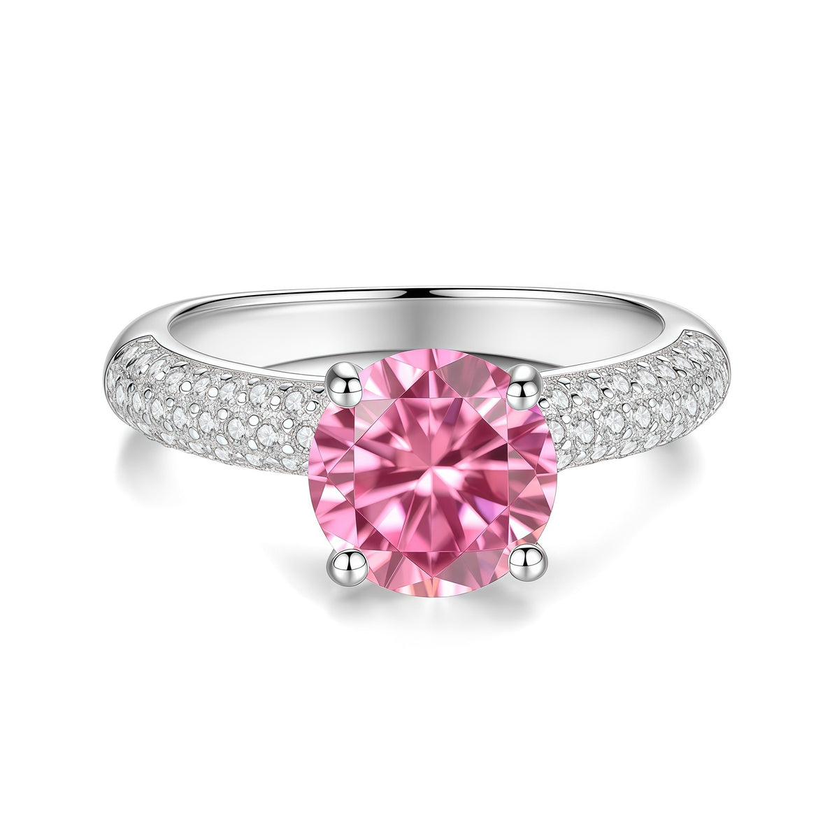 S925 Silver "Half-and-Half" Colored Moissanite Ring