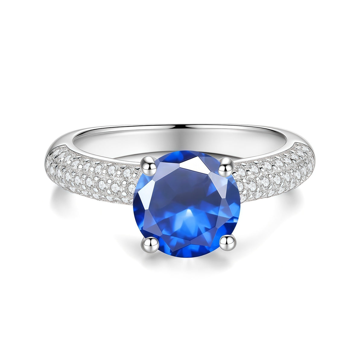 S925 Silver "Half-and-Half" Colored Moissanite Ring