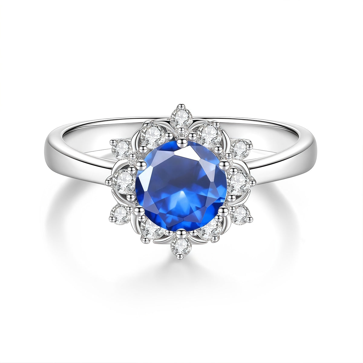 S925 Silver Ring with Colored Moissanite