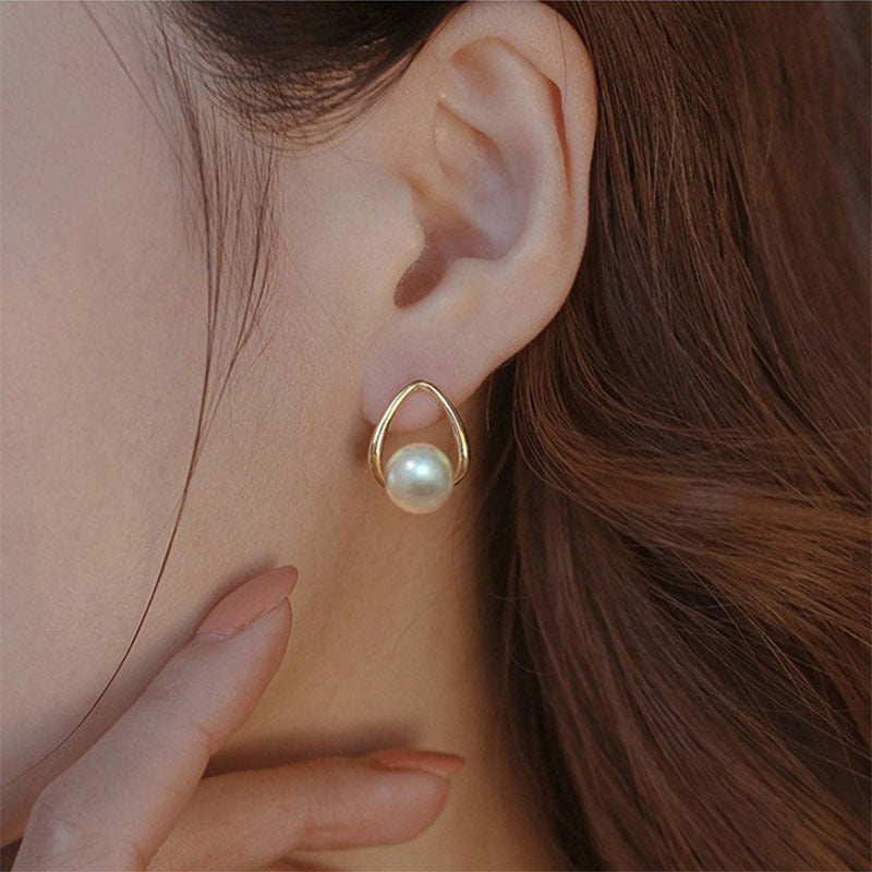 925 sterling silver imitation pearl earrings
