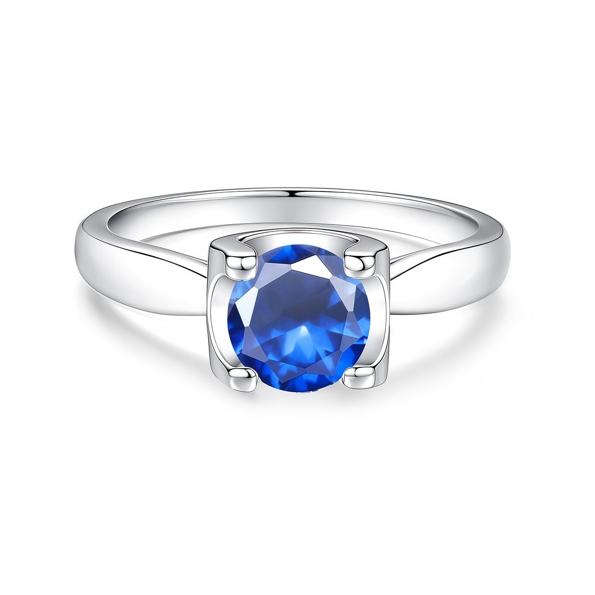 S925 Sterling Silver "Bull's Head" Setting Ring with Colorful Moissanite