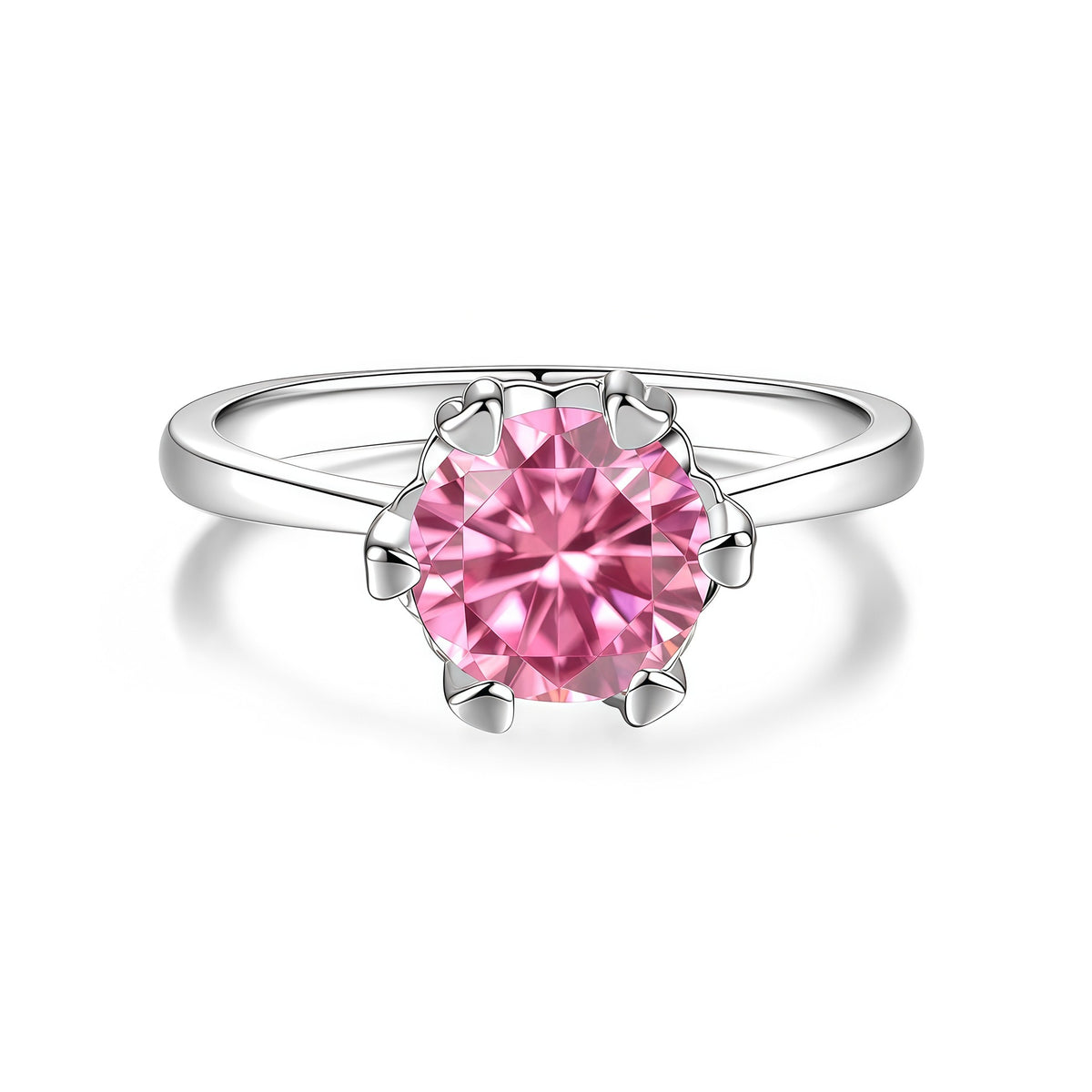 S925 Sterling Silver Six-Prong Moissanite Ring