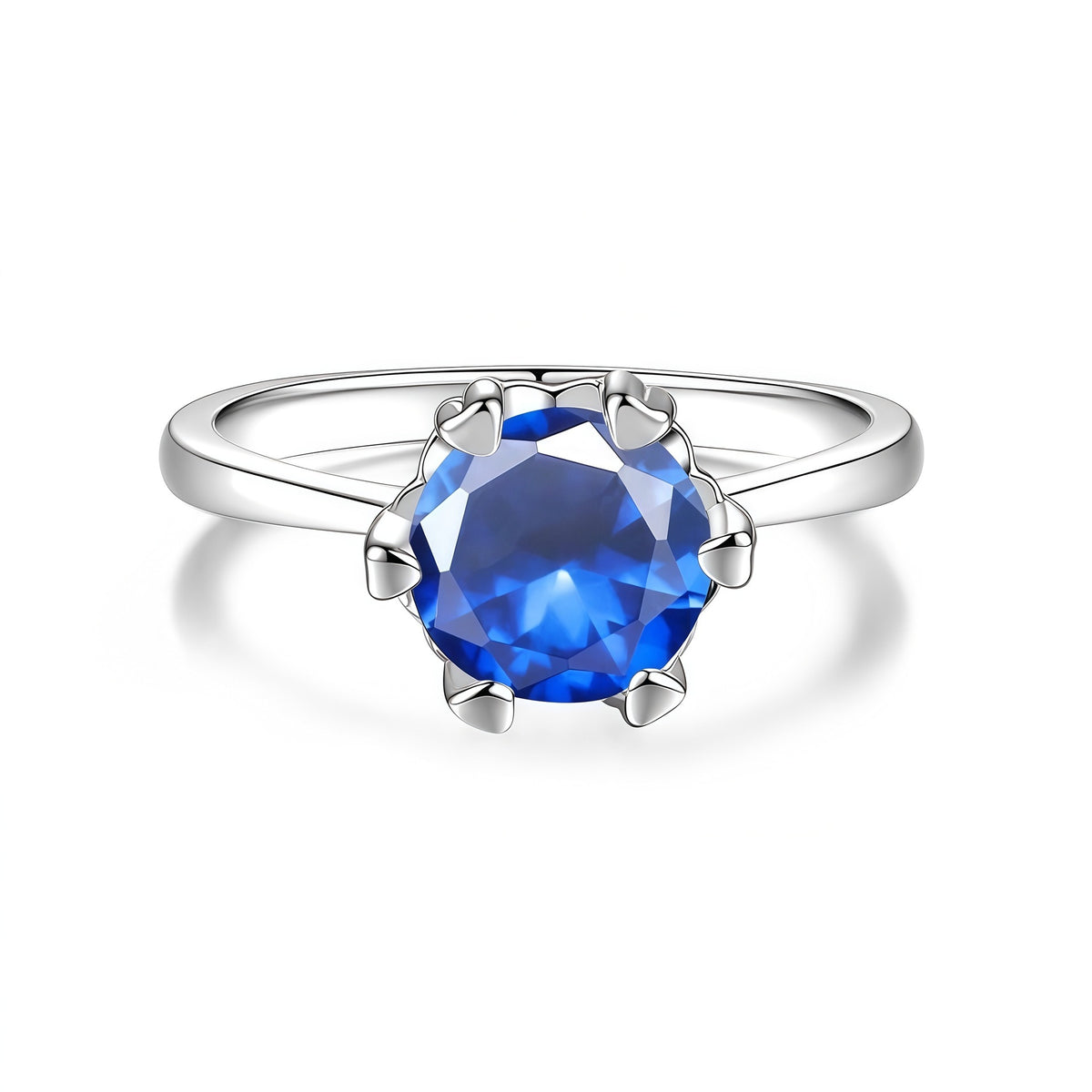S925 Sterling Silver Six-Prong Moissanite Ring