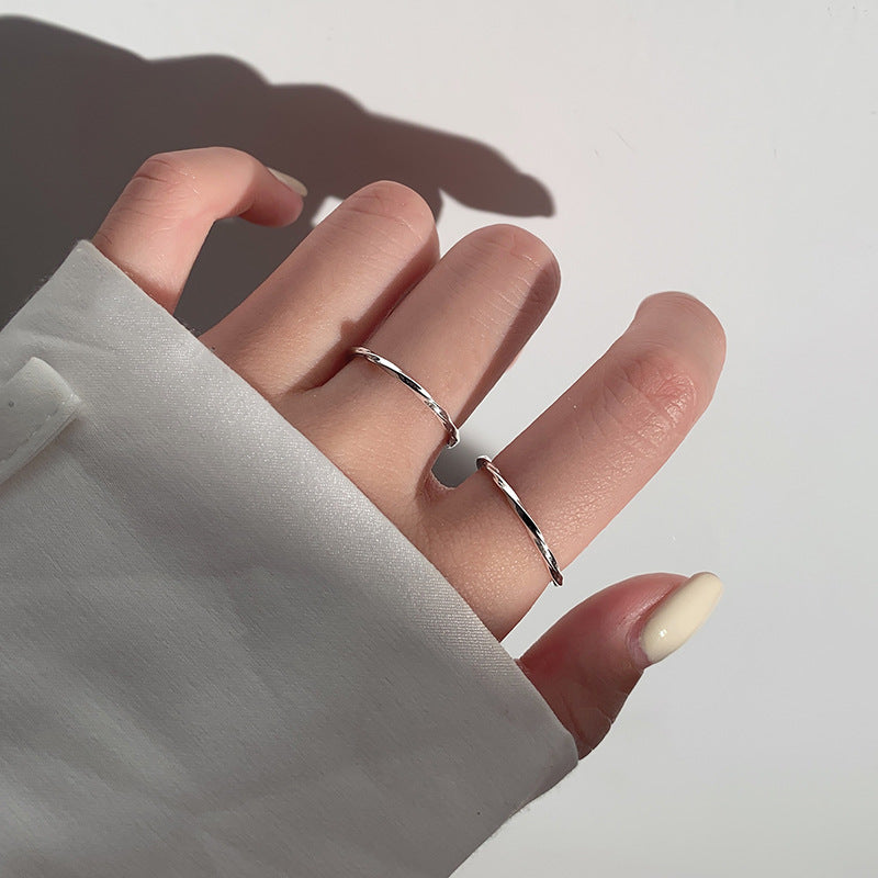 925 sterling silver open ring - silvery