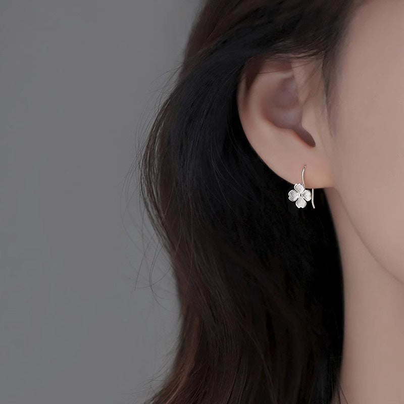 S925 sterling silver flower earrings
