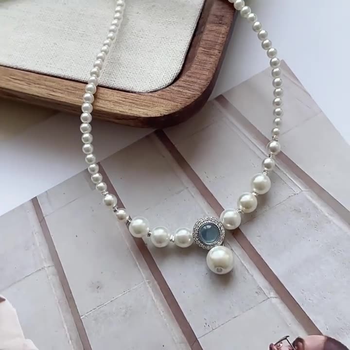 925 sterling silver pearl  necklace