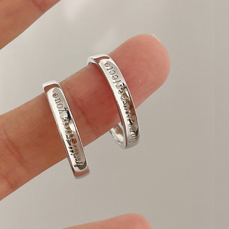 S925 sterling silver couple ring - silvery
