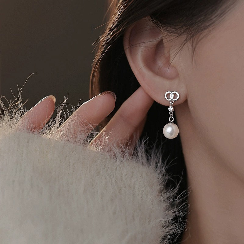 925 sterling silver pearl earrings