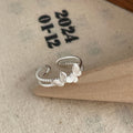 S925 sterling silver double butterfly opening ring