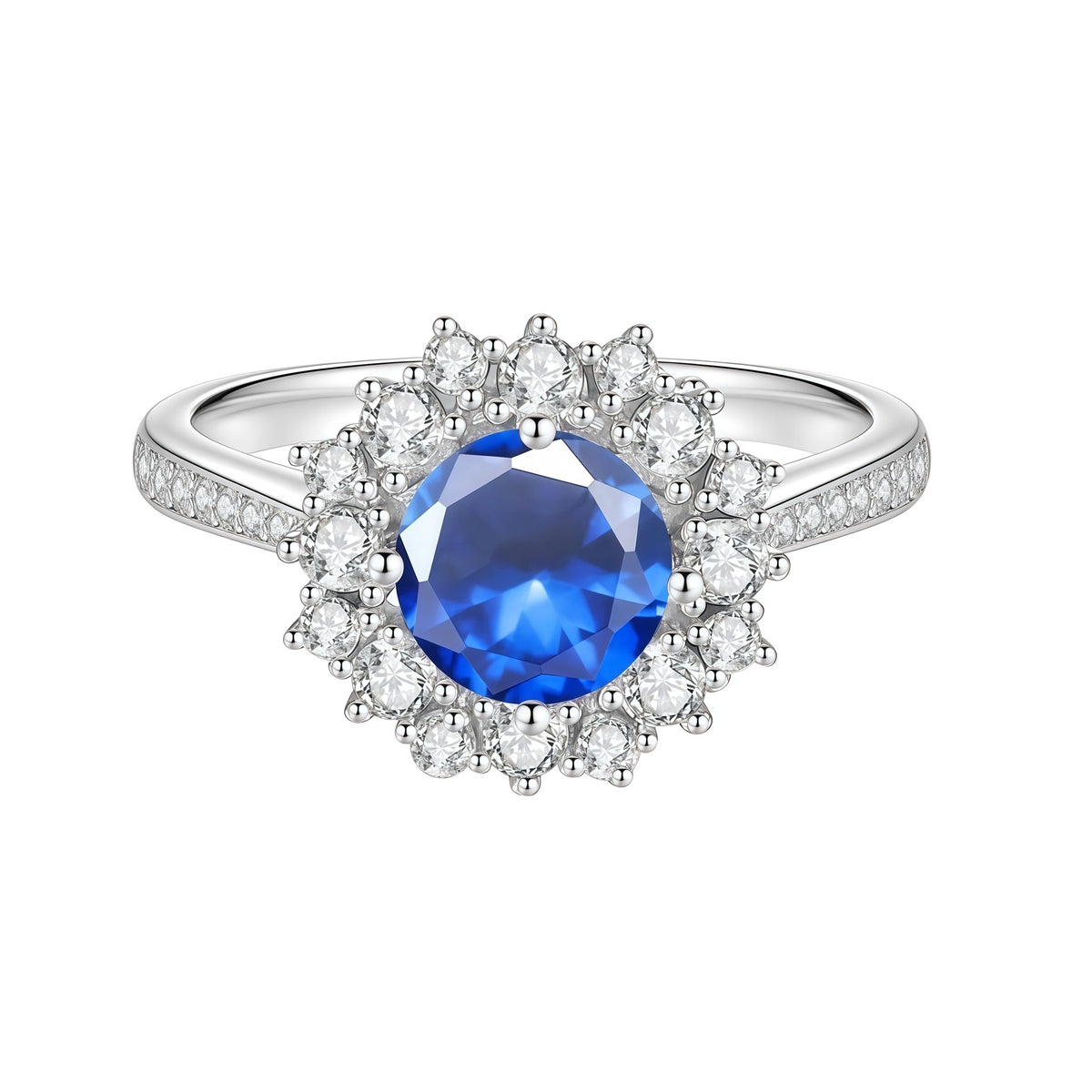 S925 Sterling Silver Colorful Moissanite Ring