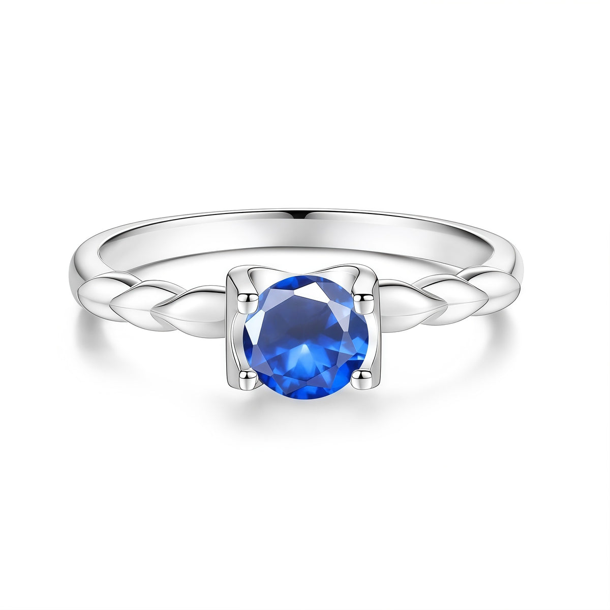 S925 Silver Colored Moissanite Bull-Head Ring