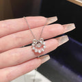 S925 sterling silver sparkling pendant necklace - silvery