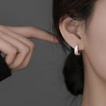 925 sterling silver ear buckle - silvery